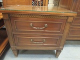 United Furniture Corp. 2 Drawer Night Stand with Glass Top Protector