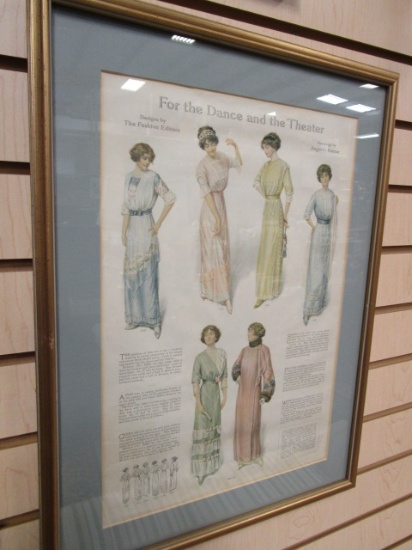 Framed and Matted Print of Ladies Attire for Dance or Theater