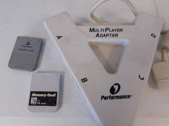 PS One Memory card, Play Station Card, Multiplayer Adapter