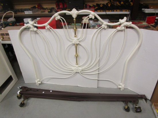 Full Size Iron Headboard with Metal Bed Frame