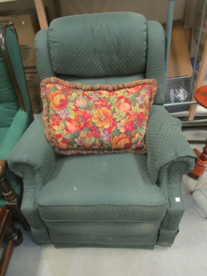 Hunter Green Recliner with Pillow