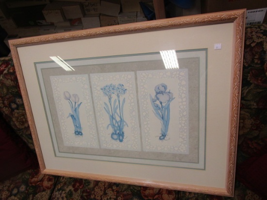 Framed and Matted Floral Print