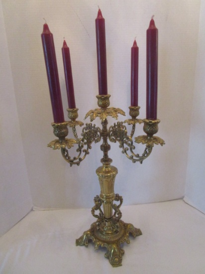Candle Holder with Five Taper Candles