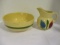 Apple Pattern Mixing Bowl and Flower Pattern Pitcher