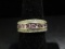 14k Gold Band Ring w/ Pink Stones