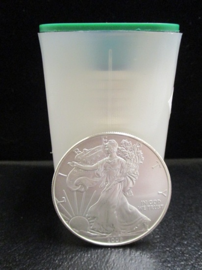 Tube of (20) 2008 American Eagle Silver Dollars from the Mint