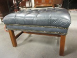 Faux Leather Tufted Ottoman