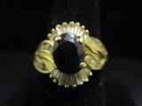 14k Gold Sapphire & Diamonds Ring