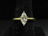 14k Gold Marquis Diamond Ring
