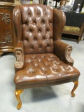 Tufted Seat and Back Faux Leather Chair
