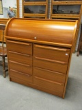 Small Roll Top Desk with Pull Out Writing Surface