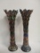 Pair of Tall Carnival Glass Vases