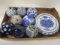 Eight Decorative Ceramic Oriental Design Balls, Oriental Design Base