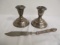 Weighted Sterling Candle Holders, Knife