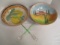 Two Decorative Bowls Made in Italy, Glass Salad Fork and Spoon