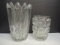 Two Large Clear Glass Vases