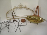 Miscellaneous Metal and Wood Items - Rack, Bowl, etc.