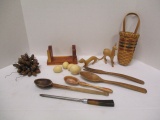 Wooden Lot - Spoons, Eggs, Animals, Basket, etc.
