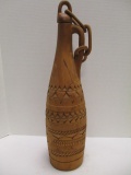 Hand Carved Wooden Jug with Stopper