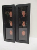 Mini Pottery Display in Black Shadow Boxes (Two)