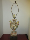 Ornate Porcelain Lamp on Base