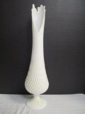 Tall White Milk Glass Vase