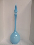 Tall Alrose Blue Vase with Stopper, Made In Italy