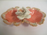 Double Sided Dish with Porcelain Rose