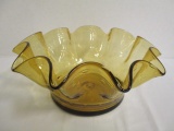 Hand Blown Glass Bowl with Bubbles