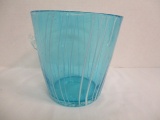 Blue with White Stripes Vase/Small Ice Bucket