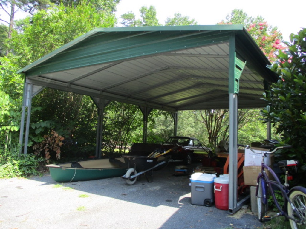 Green Metal Carport Approx 20 X 30 Estate Personal Property