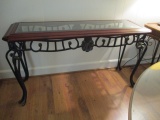 Wood, Glass and Metal Console Table