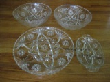 Glass Tray, Bowls and Divided Tray