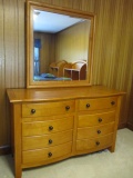 Eight Drawer Dresser with Beveled Mirror