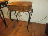 Small Metal and Wood Occasional Table