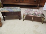 Upholstered Sewing Box and Upholstered Foot Stool