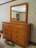 Eight Drawer Dresser with Beveled Mirror