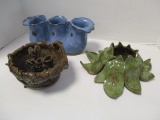 Three Pieces Signed  Pottery