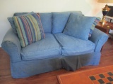 Cindy Crawford Home Denim Loveseat with Accent Pillows