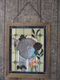 Large Stained Glass Suncatcher, Handmade by Local Artist Lou Ellen Beckham-Davis, 2007