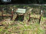 Vintage Metal Table and Pair of Bouncy Chairs