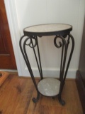 Metal and Stone Occasional Table