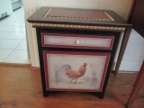 Rooster Design Decorative Cabinet with Drawer