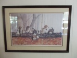 Framed and Matted Beagle Print, Pencil Signed and Numbered by Melanie Linder