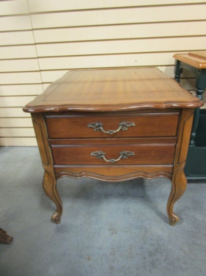 Hammary French Provincial Two Drawer End Table