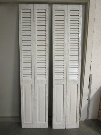 Pair of Louver Top Bi-fold Doors/Shutters