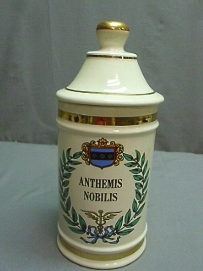 Pharmacy Apothecary Jar Trimmed in Gold w/Paper - By Johnson & Johnson 1989