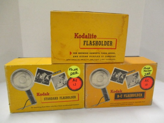 Vintage Kodalite Flasholder, Kodak B-C Flasholder and Kodak Standard Flasholder
