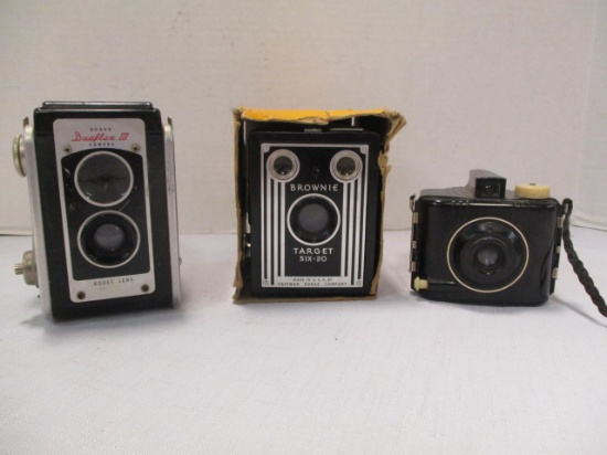 Vintage Eastman Kodak Baby Brownie, Kodak Brownie Target Six-20 and