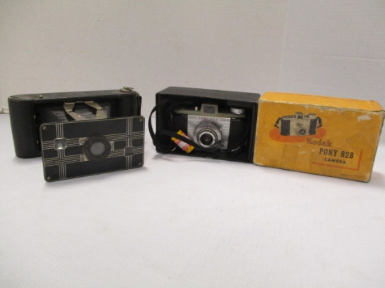 Vintage Kodak Pony 828 Camera and Kodak Jiffy Land Camera